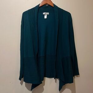 Deep Green open cardigan size XL Christopher & Banks